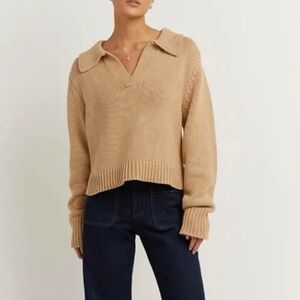 DISSH Colbie Collared Cotton/Wool Knit Sweater